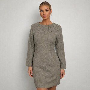NWT Johnnie-O Classic Houndstooth Mulberry Silk Shift Dress